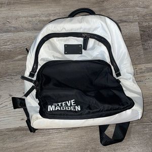 Steve Madden white and black backpack